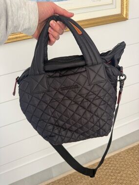 MZ Wallace Black Quilted Small Top-Handle Shoulder Bag